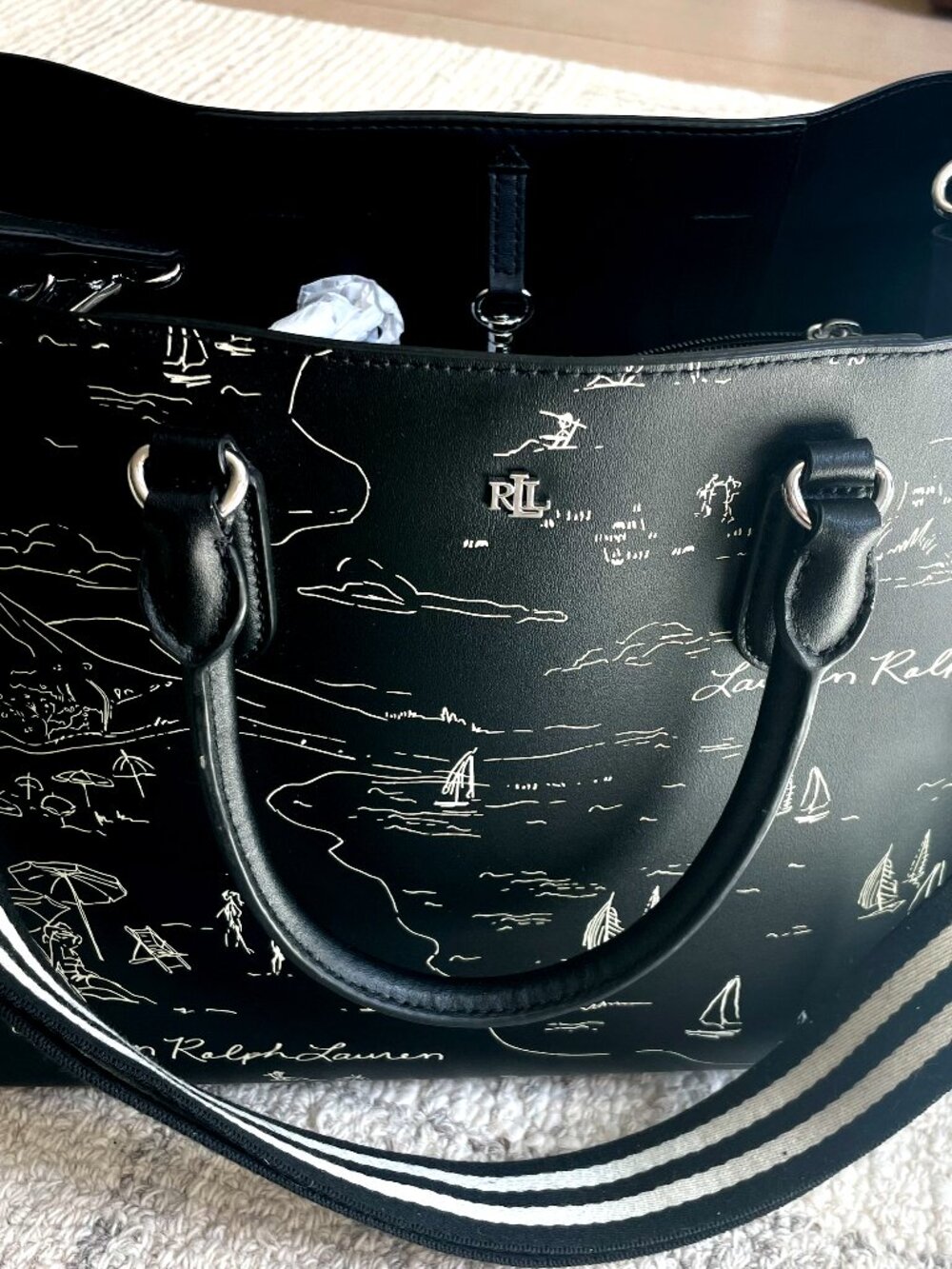 Ralph Lauren leather satchel large sailing pattern